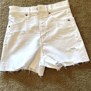 White distressed Jean shorts